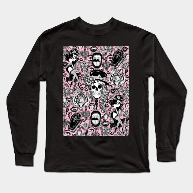 Pink Halloween Long Sleeve T-Shirt by VeronicaLux